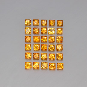 캐럿 천연 골든 옐로우 시트린 보석, 스퀘어, 3×3 mm, VVS-VS