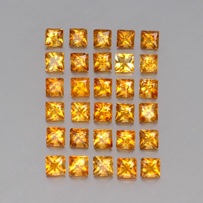 캐럿 천연 골든 옐로우 시트린 보석, 스퀘어, 3×3 mm, VVS-VS