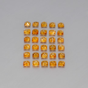 캐럿 천연 골든 옐로우 시트린 보석, 스퀘어, 3×3 mm, VVS-VS