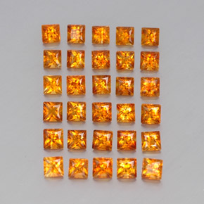 캐럿 천연 옐로우 오렌지 시트린 보석, 스퀘어, 3.1×3.1 mm, VVS-VS
