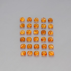 캐럿 천연 옐로우 오렌지 시트린 보석, 스퀘어, 3.1×3.1 mm, VVS-VS
