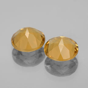 캐럿 천연 골든 옐로우 시트린 보석, 라운드 컷, 7.98 mm, VVS-VS