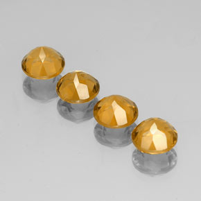 캐럿 천연 골든 옐로우 시트린 보석, 라운드 컷, 7.96 mm, VVS-VS