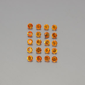 캐럿 천연 옐로우 오렌지 시트린 보석, 라운드 컷, 2.60 mm, VVS-VS