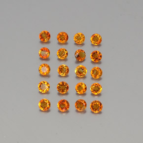 캐럿 천연 옐로우 오렌지 시트린 보석, 라운드 컷, 2.60 mm, VVS-VS