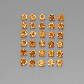캐럿 천연 옐로우 오렌지 시트린 보석, 라운드 컷, 2.51 mm, VVS-VS