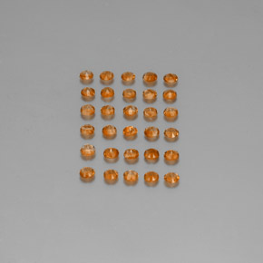 캐럿 천연 옐로우 오렌지 시트린 보석, 라운드 컷, 2.51 mm, VVS-VS