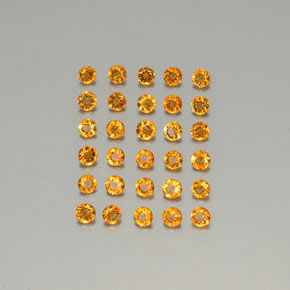 캐럿 천연 옐로우 오렌지 시트린 보석, 라운드 컷, 2.50 mm, VVS-VS