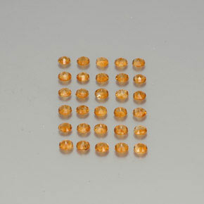 캐럿 천연 옐로우 오렌지 시트린 보석, 라운드 컷, 2.50 mm, VVS-VS