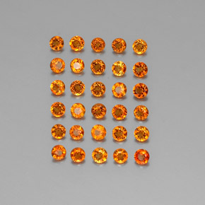 캐럿 천연 옐로우 오렌지 시트린 보석, 라운드 컷, 2.49 mm, VS-SI