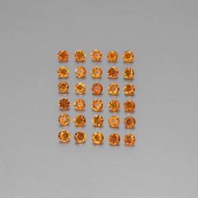 캐럿 천연 옐로우 오렌지 황수정 보석, 라운드 컷, VVS-VS