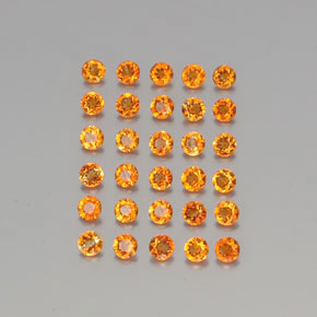 캐럿 천연 옐로우 오렌지 시트린 보석, 라운드 컷, 2.48 mm, VVS-VS