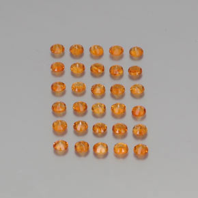 캐럿 천연 옐로우 오렌지 시트린 보석, 라운드 컷, 2.48 mm, VVS-VS