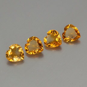 3.95캐럿 천연 딥 오렌지-골드 시트린 보석, 하트 모양, 7.1×7 mm, VS