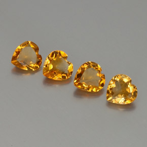 3.95캐럿 천연 딥 오렌지-골드 시트린 보석, 하트 모양, 7.1×7 mm, VS