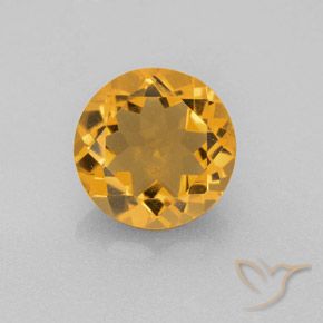 4.49ct 자연스러운 오렌지-골드 황수정, 둥근, VS