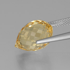 8.86캐럿 천연 골든 오렌지 황수정, 브리올레트, VVS