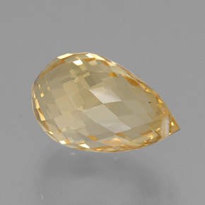 9.84캐럿 천연 페일 골드 시트린, 브리올레트, 16.4×10 mm, VVS