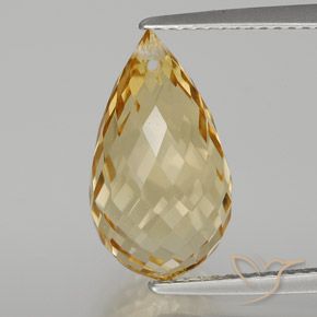 6.56ct 자연스러운 금 황수정, 브리올레트, VVS