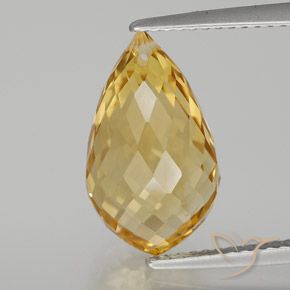 6.82ct 자연스러운 미디엄 라이트 골드 황수정, 브리올레트, VVS
