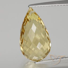 6.91ct 자연스러운 골든 황수정, 브리올레트, VVS-VS