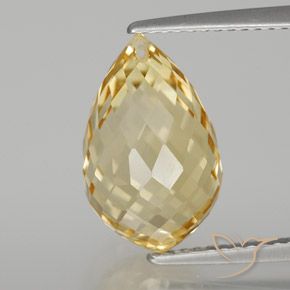 6.70ct 자연스러운 라이트 골든 황수정, 브리올레트, VVS
