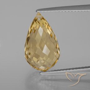 7.33ct 자연스러운 골든 황수정, 브리올레트, VVS