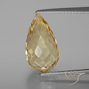 7.22ct 자연스러운 골든 황수정, 브리올레트, VVS