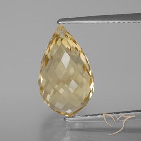 7.12ct 자연스러운 라이트 골든 황수정, 브리올레트, VVS-VS