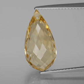 7.09캐럿 천연 골든 오렌지 시트린, 브리올레트, 16.9×8.6 mm, VVS