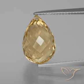 7.39ct 자연스러운 골든 오렌지 황수정, 브리올레트, VVS-VS
