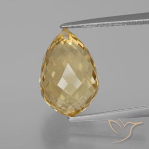 7.40ct 자연스러운 라이트 골든 황수정, 브리올레트, VVS-VS