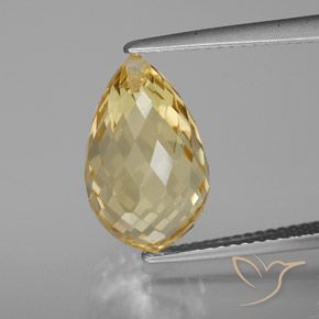 7.17ct 자연스러운 라이트 골든 황수정, 브리올레트, VVS