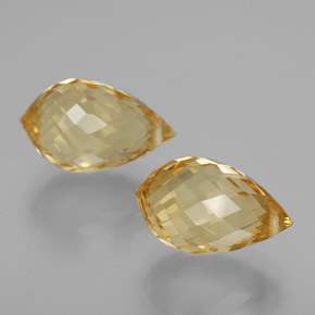 7.77캐럿 천연 밝은 갈색을 띤 황금색 시트린 보석, 브리올레트, 12.7×7.5 mm, VVS-VS