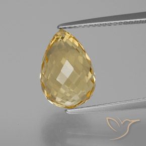 6.14ct 자연스러운 금 황수정, 브리올레트, VVS-VS