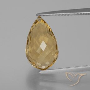 6.28ct 자연스러운 골든 오렌지 황수정, 브리올레트, VVS