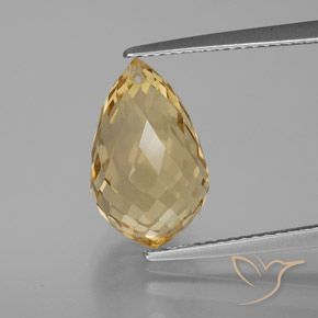 6.27ct 자연스러운 골든 오렌지 황수정, 브리올레트, VVS-VS