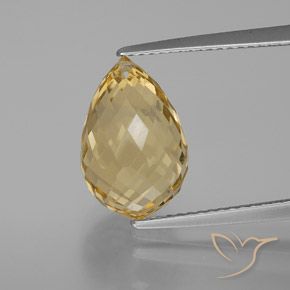 6.29ct 자연스러운 골든 오렌지 황수정, 브리올레트, VVS