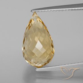 6.13ct 자연스러운 골든 오렌지 황수정, 브리올레트, VVS