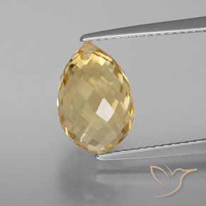 4.98ct 자연스러운 골든 오렌지 황수정, 브리올레트, VVS