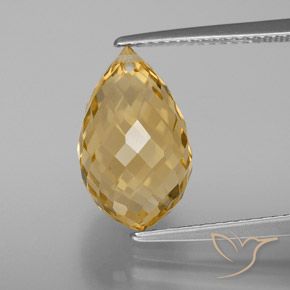 6.09ct 자연스러운 골든 오렌지 황수정, 브리올레트, VVS