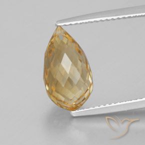 4.28ct 자연스러운 골든 오렌지 황수정, 브리올레트, VVS