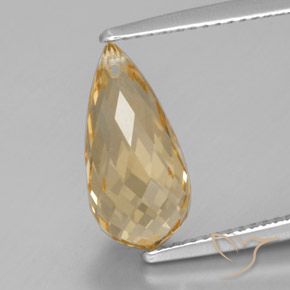 3.96ct 자연스러운 골든 황수정, 브리올레트, VVS-VS