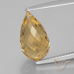 4.41ct 자연스러운 골든 오렌지 황수정, 브리올레트, VVS