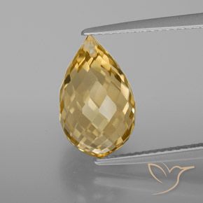 6.04ct 자연스러운 미디엄 라이트 골드 황수정, 브리올레트, VVS