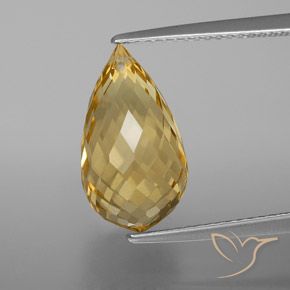 5.83ct 자연스러운 라이트 골든 황수정, 브리올레트, VVS