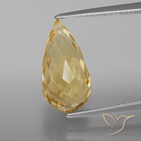 5.86ct 자연스러운 골든 오렌지 황수정, 브리올레트, VVS