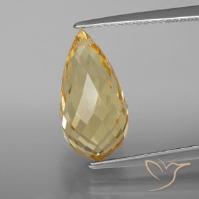 5.42ct 자연스러운 골든 오렌지 황수정, 브리올레트, VVS-VS