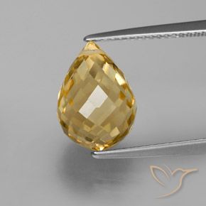 5.40ct 자연스러운 골든 오렌지 황수정, 브리올레트, VVS-VS