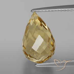 4.78ct 자연스러운 불그스름한 금 황수정, 브리올레트, VVS-VS